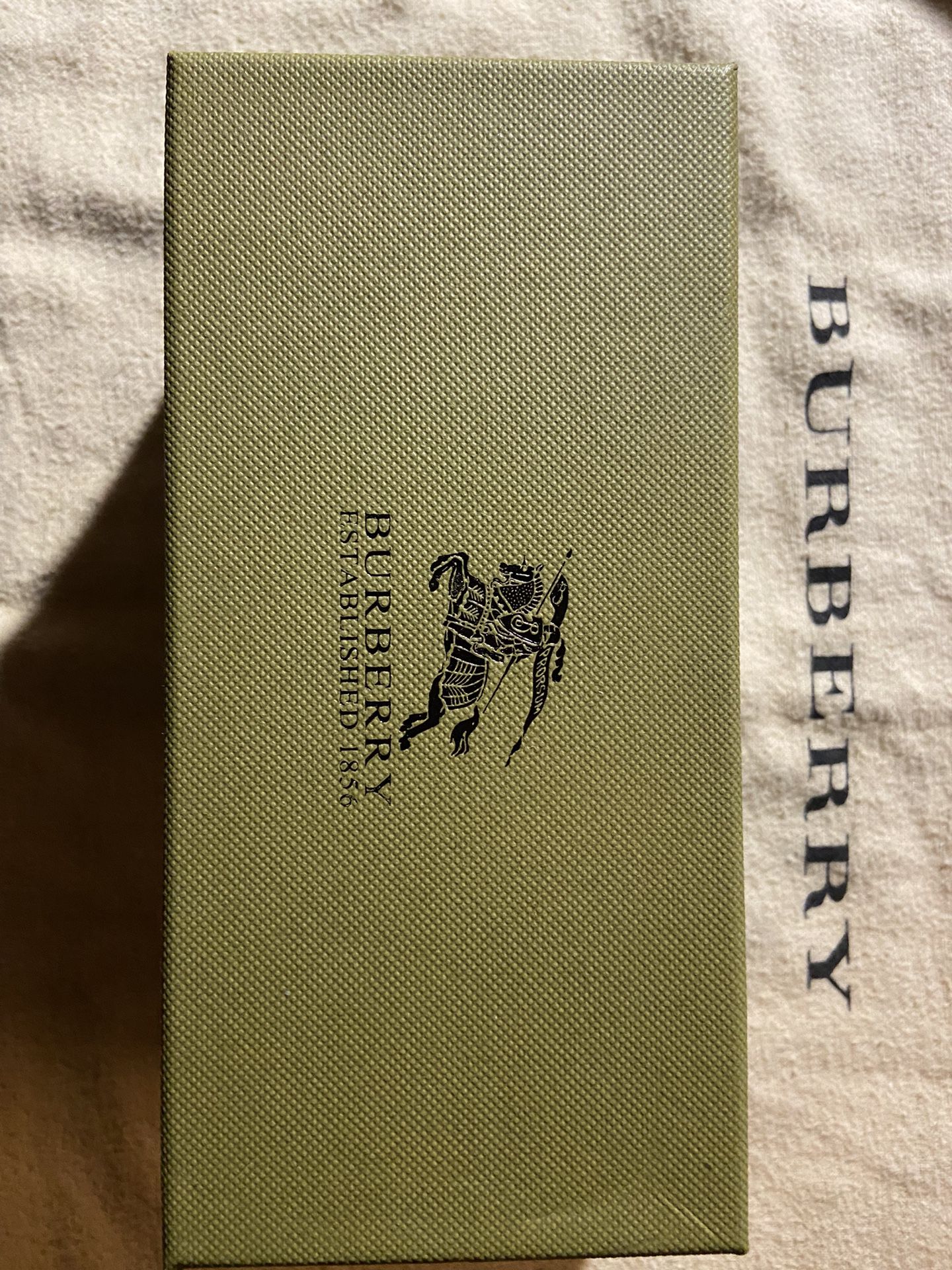 #300   Burberry  Square New / With Box   Black And Gold 