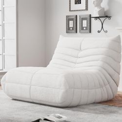 Bean Bag Chairs for Adults, BeanBag Reading Chair Memory Foam Couch, Floor Chair Soft Teddy Material, Comfy Reading Nook Chairs for Bedroom Living Roo