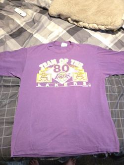 🔥Vintage 80s NBA LA Lakers Team Of The 80s Purple Tshirt Sz XL🔥