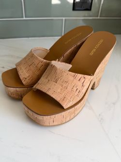 Veronica Beard Cork Platform Slide Sandals