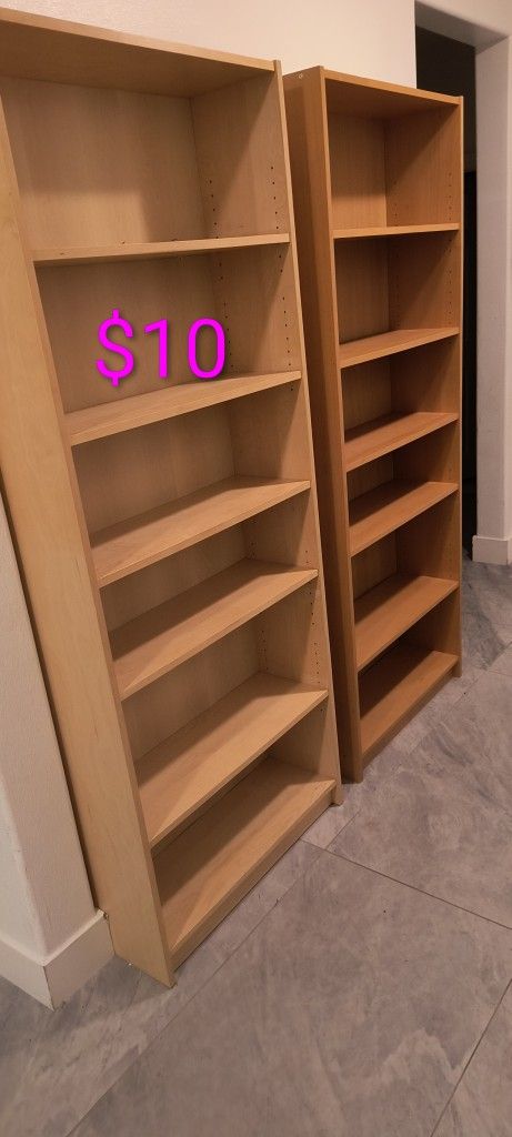 Bookcase Shelf 79 3/4" tall x 31 1/2" wide x 11" deep - Selling For $10 Each