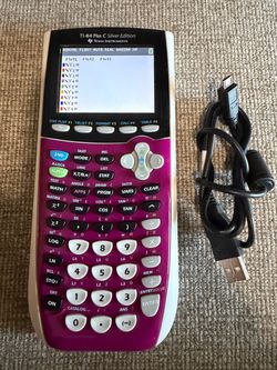 Texas Instruments TI-84 Plus C Silver Edition Color Screen Graphing Calculator Rechargeable Battery