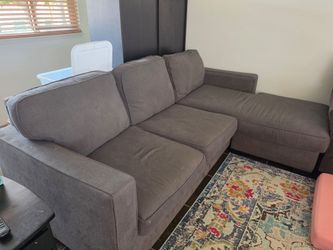 Gray Fabric Sectional Sofa with Chaise