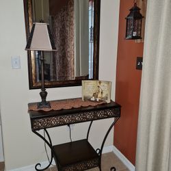 Console Table With Mirror And Lamp