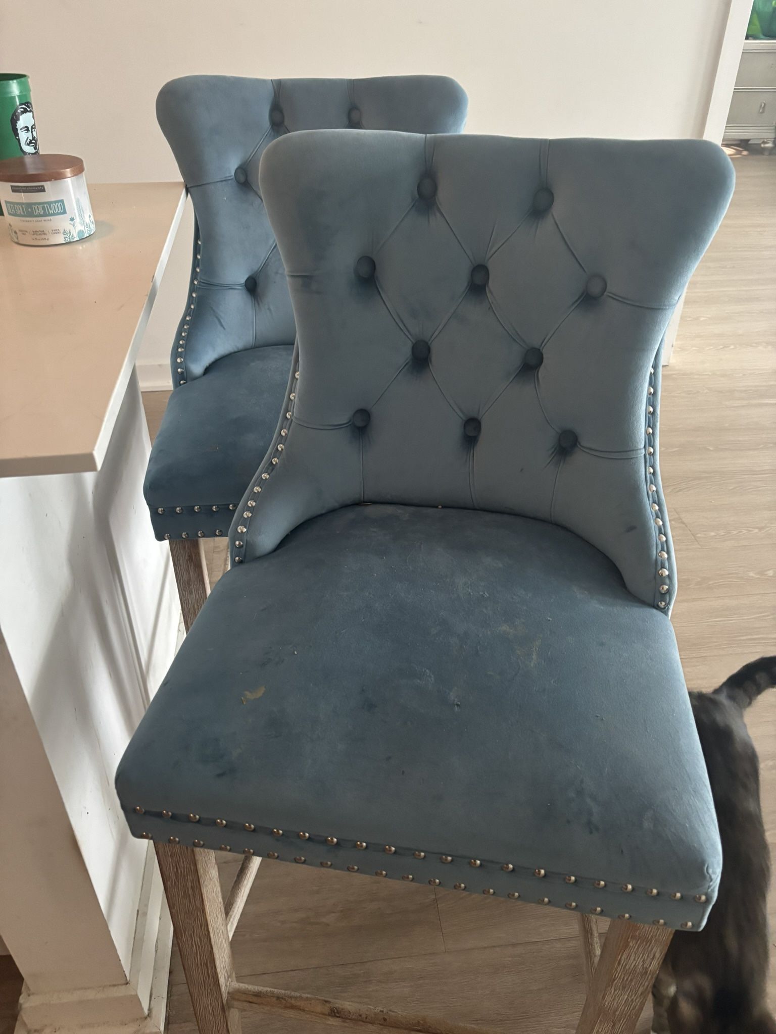2 Teal Barstools USED