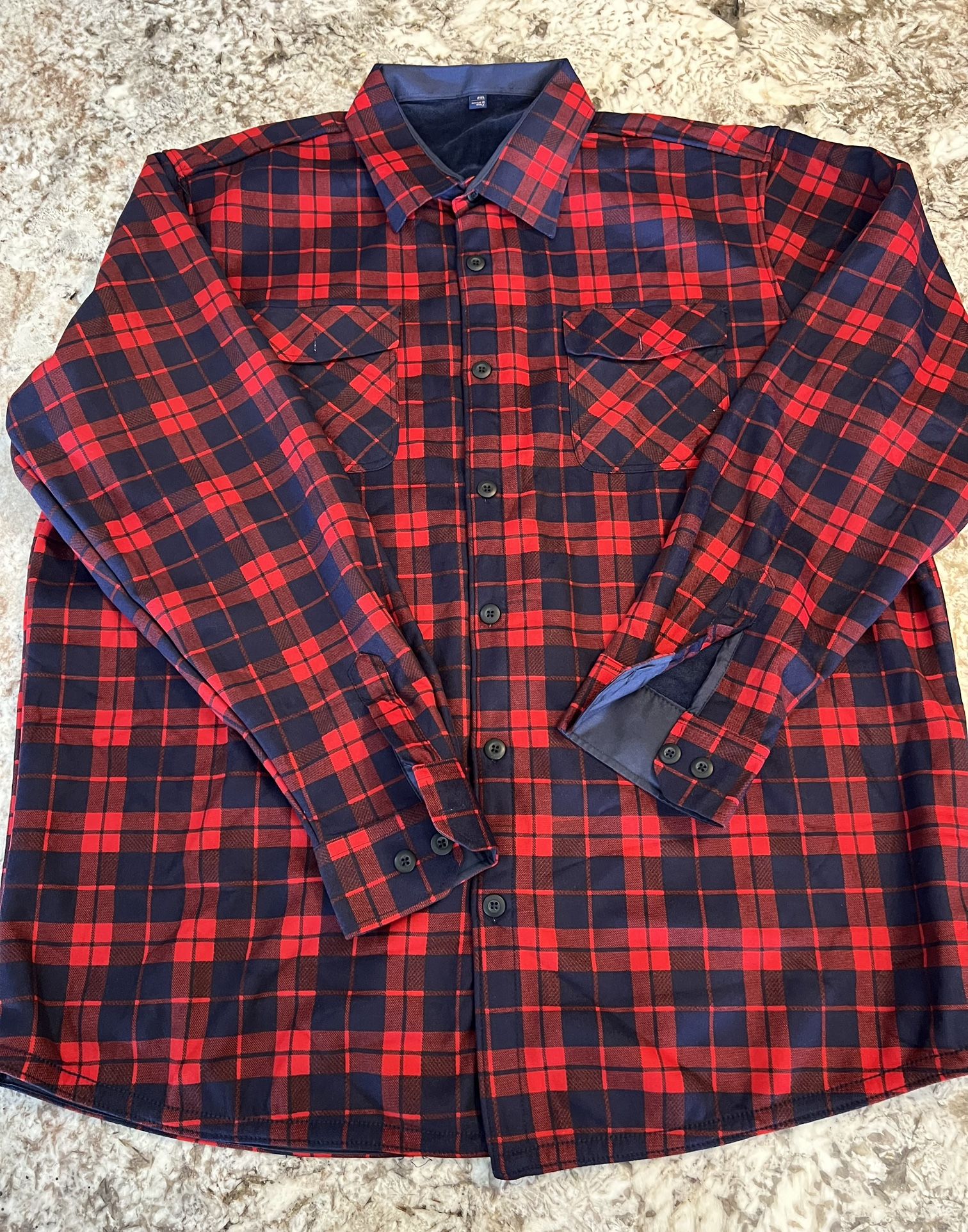  2X NEW Alimens & Gentle Men's Button Shacket Long Sleeve Plaid Microfiber Big  MADE IN ITALY