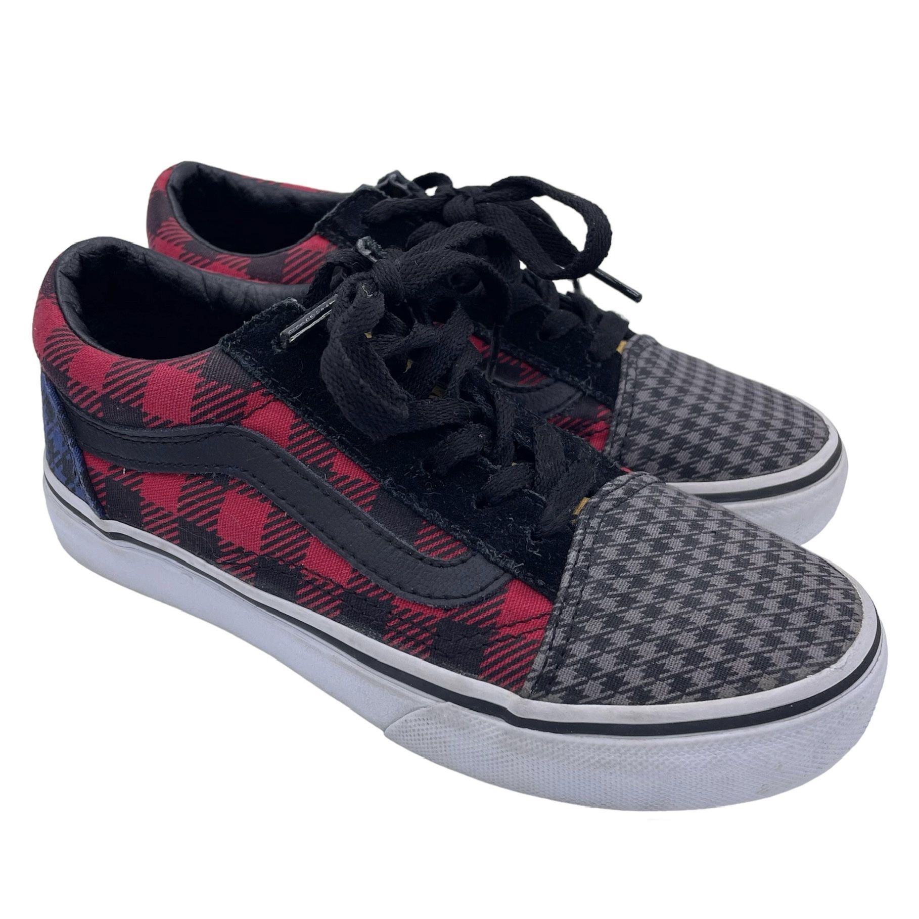 VANS old skool buffalo plaid kids sneakers Size 2