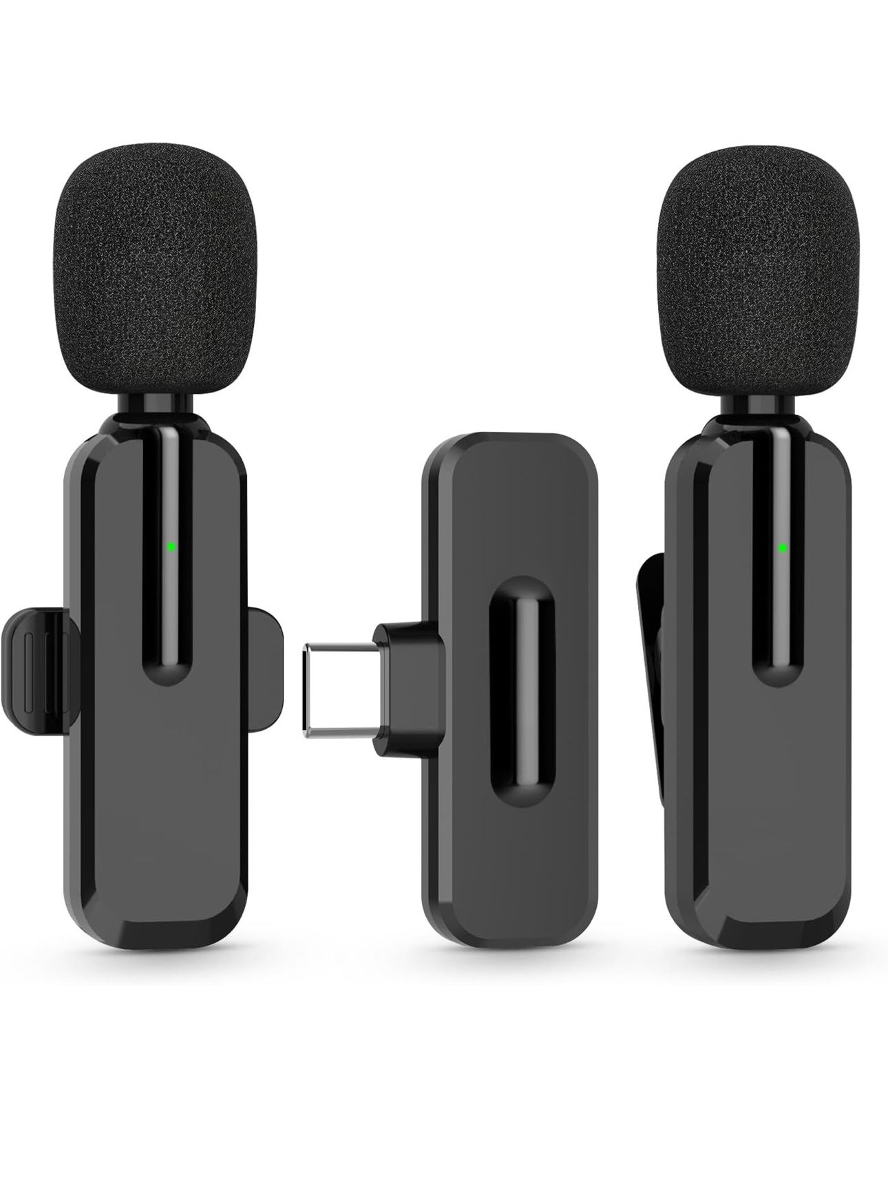 MAYBESTA Wireless Mini Microphone for iPhone 15 - Bluetooth Lavalier Android Mic for YouTube Video Recording, Clip-on USB C Phone Microphones for Tikt