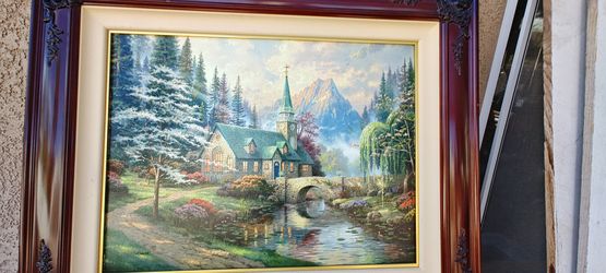 Thomas Kinkade "Dogwood Chapel" Framed Canvas - Rare Publisher Proof P/P 69/450