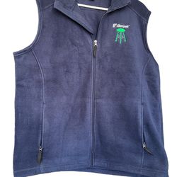 Core365 Flannel Mens zipper up Vest Blue Large.  It has embroidered logo that says Conpak but it is very well made and in excellent condition. Comes f