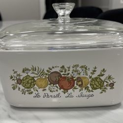 Like New! Corning Ware P-4-B 7X5 1/2 X3, Le Persil La Sauge Spice of Life Casserole (1 1/2 Qt)