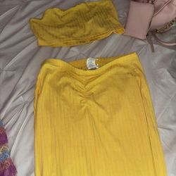 yellow skirt set 
