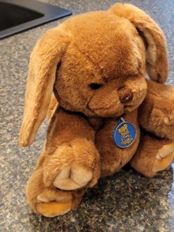 Dakin brown dog plush stuffie approx 9.5" has blue Dakin tag