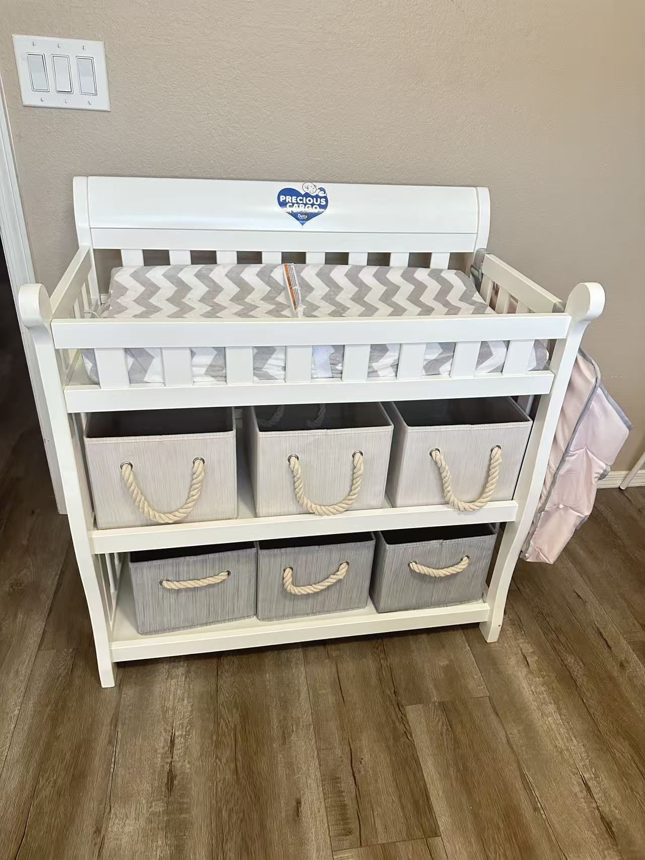 Baby Changing Table With Storage Boxes 