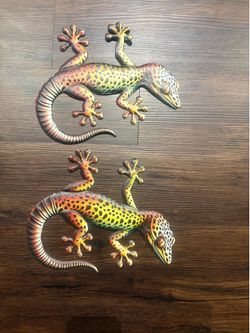 8 New Regal Art & Gift 12" Metal Gecko Wall Decor - Dots Style