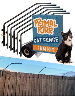 Cat Fence Topper 33ft Pet Fence Extension Outdoor Cat Barrier Wall Fence Escape Proof Kit