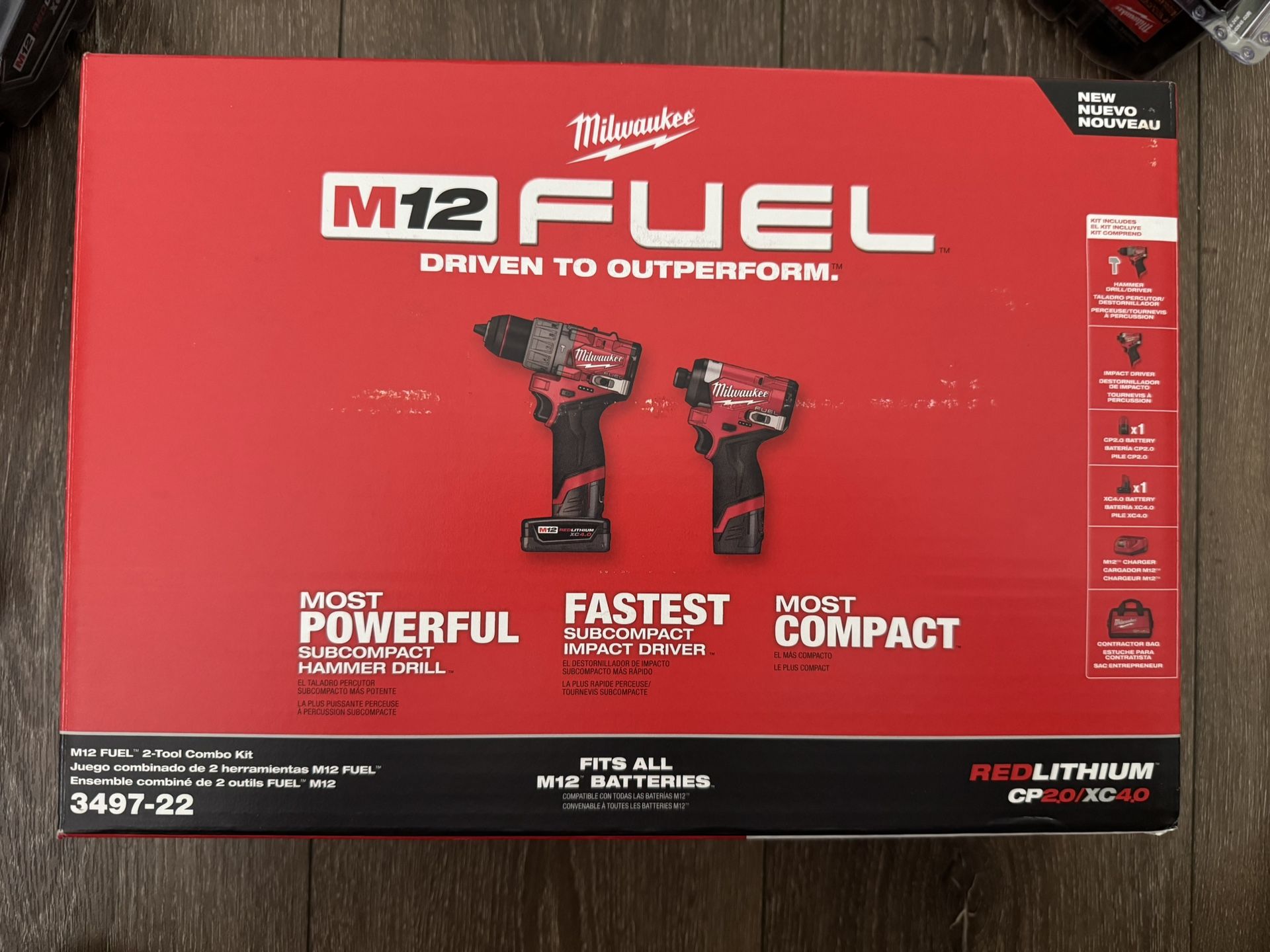 Milwaukee M12 FUEL 12-Volt Lithium-Ion Brushless Cordless Hammer Drill and Impact Driver Combo Kit w/2 Batteries and Bag (2-Tool)