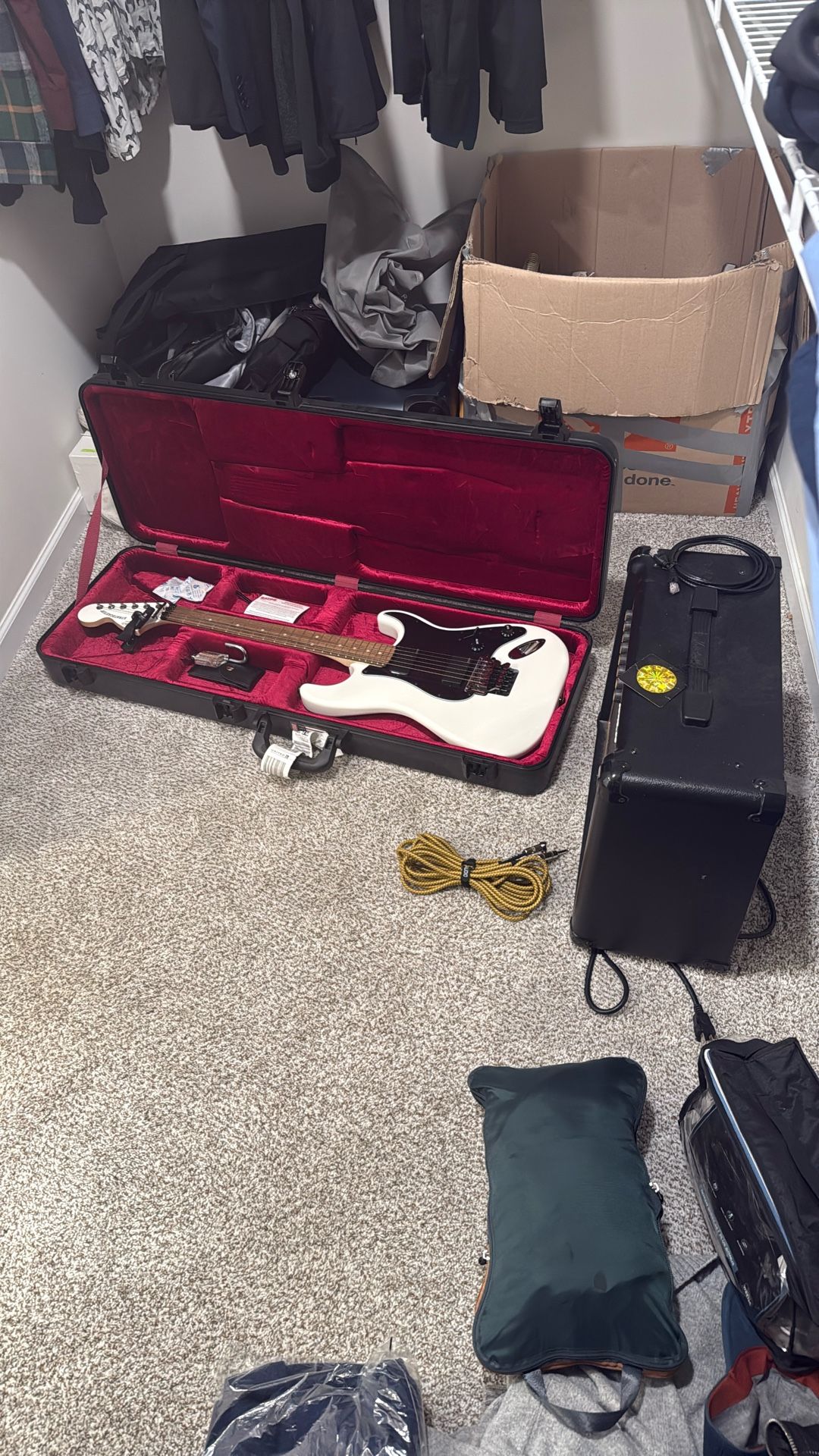 Fender Stratocaster with Marshall MG 30 FX amplifier brand new never used