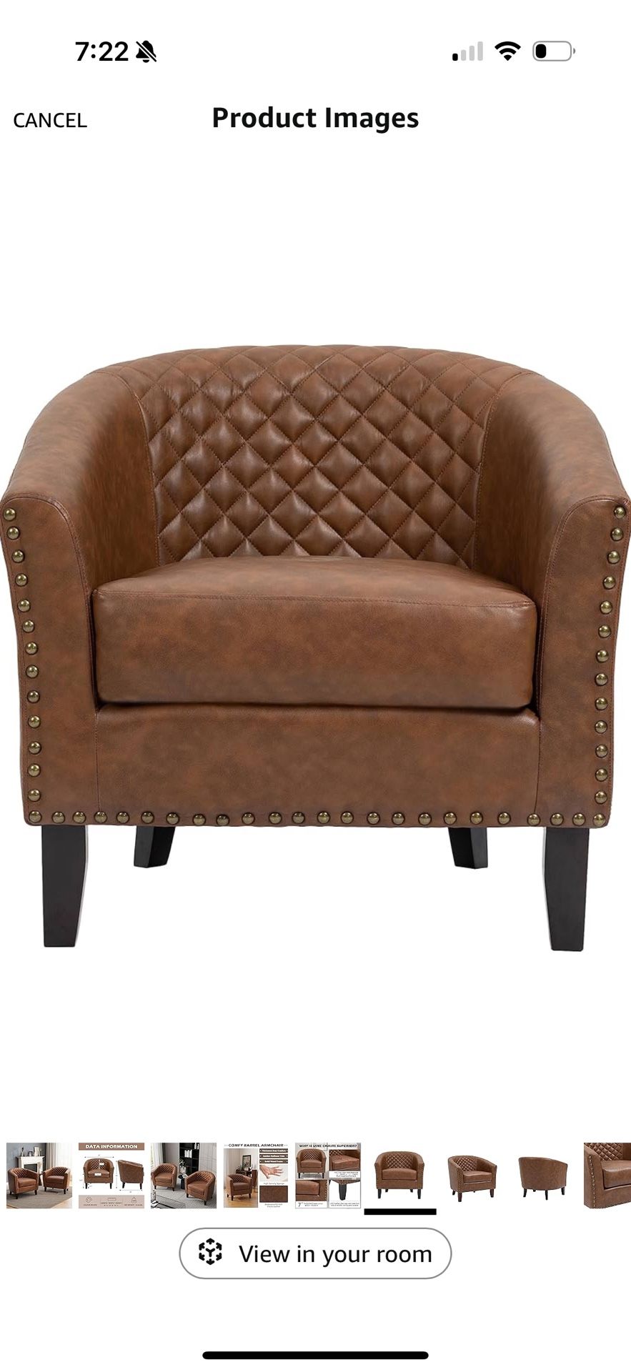 Faux Leather Accent Chair