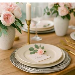 6 Pack Silver Charger Plates - Stainless Steel Dinner Chargers with Spiral Design for Decorative Table Setting, Weddings, Parties & Outdoor Receptions