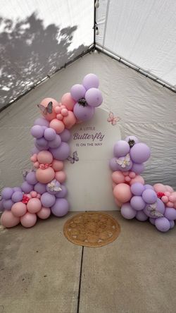 Butterfly Baby Shower Balloon Arch Backdrop Set
