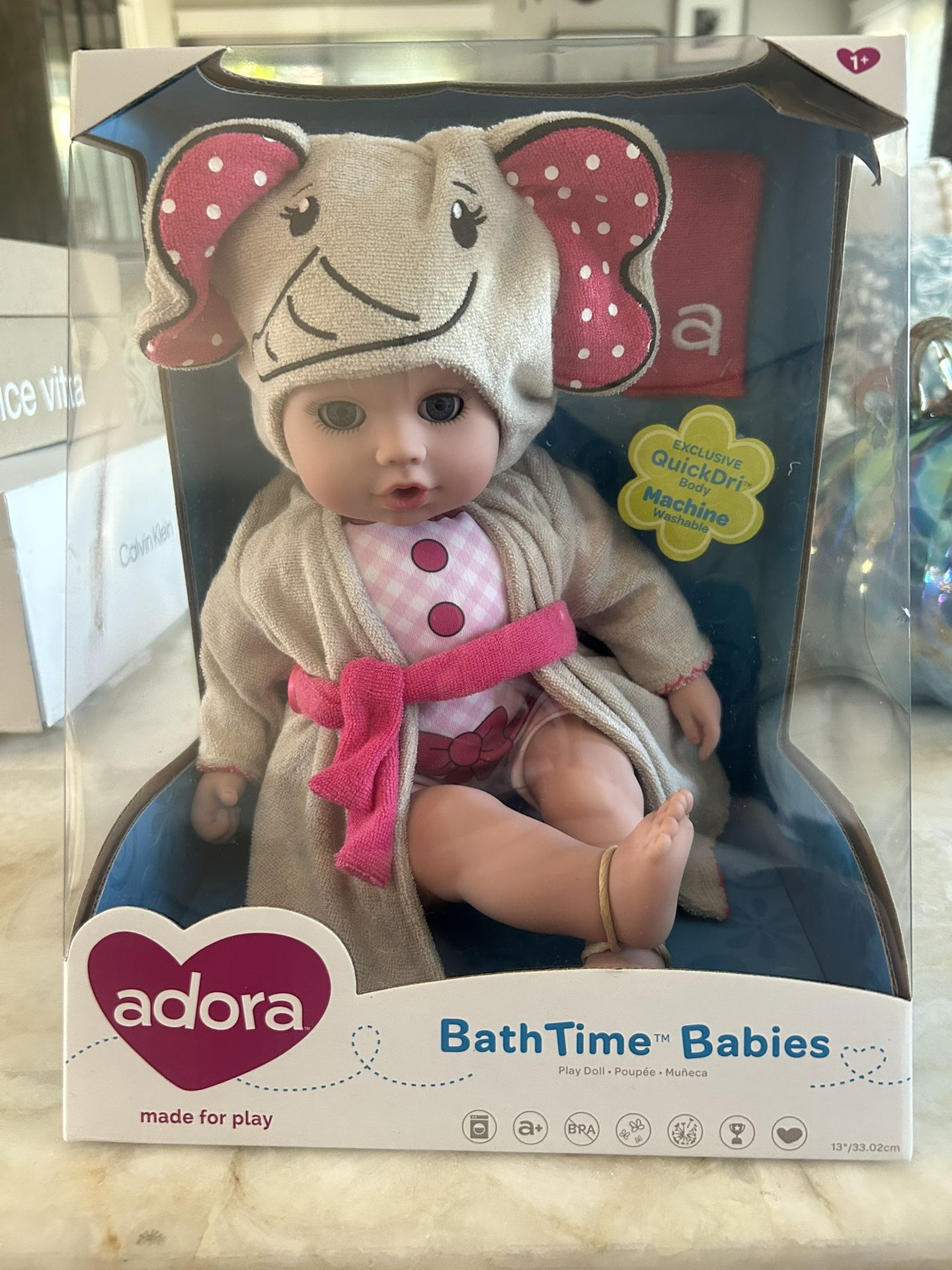 Adora BathTime Elephant Baby Doll, Doll Clothes & Accessories Set