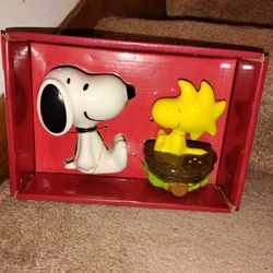 2023 Peanuts Characters SNOOPY & WOODSTOCK Ceramic Salt & Pepper Shakers, NIB