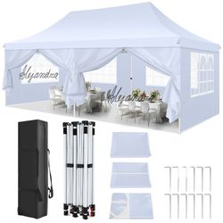 10x20 Canopy Tent Pop Up Canopy Tent  with 6 Removable Sidewalls,Comercial Pop Up Tent for Parties All Weather Waterproof and UV 50+