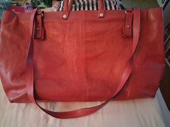 Vintage Furla leather floral embossed large tote