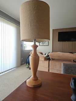 Table Lamp with Burlap Shade