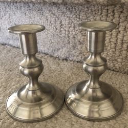 Vintage AC Pewter Candle Sticks
