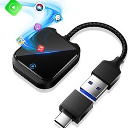 2-in-1 Wireless CarPlay & Android Auto Adapter – 5Ghz WiFi Bluetooth Dongle for Cars 2016+