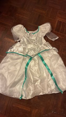 White and Teal Formal Ball Gown Dress size 4  Disney
