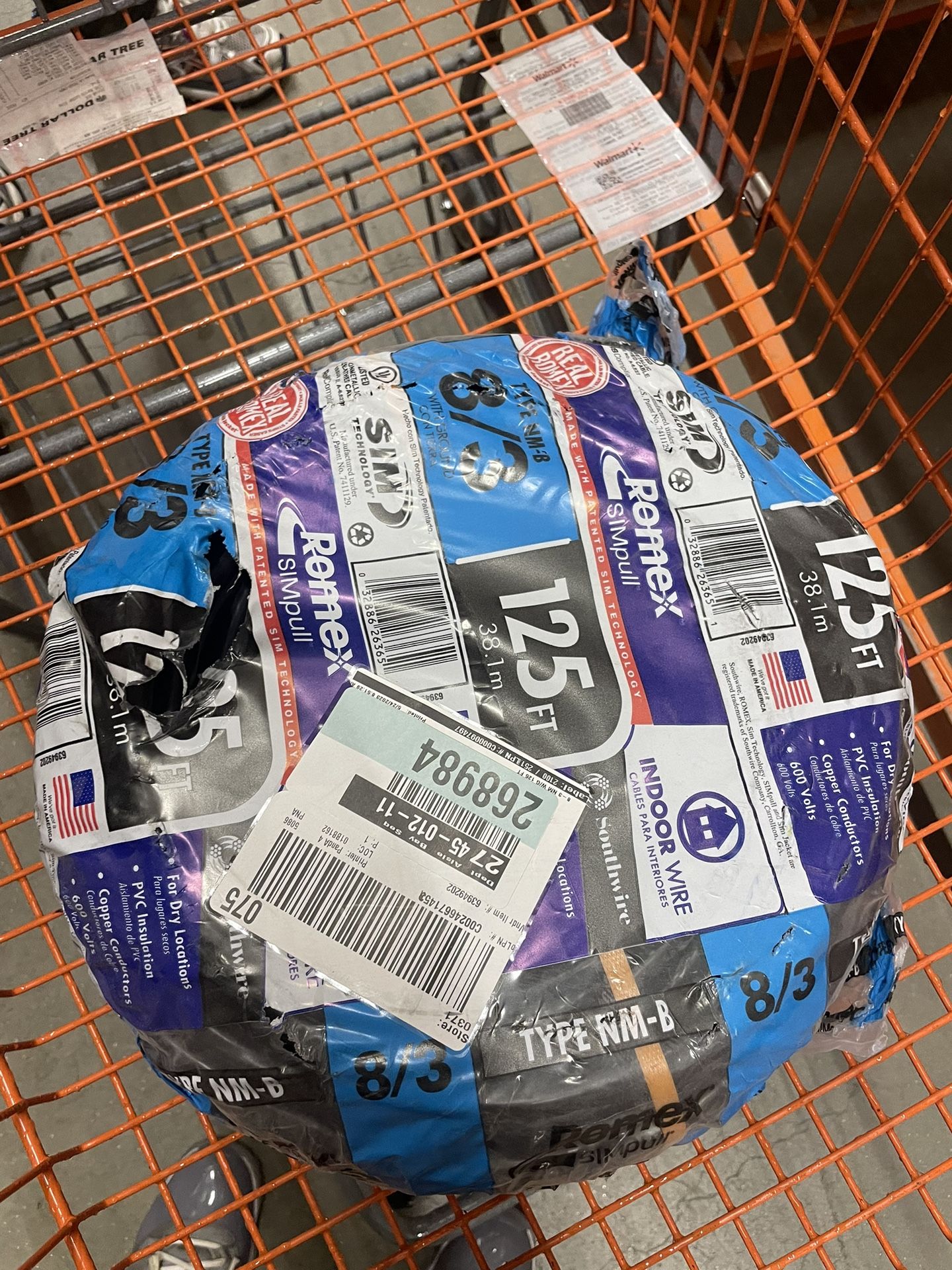 Romex 8/3 Wire 125ft