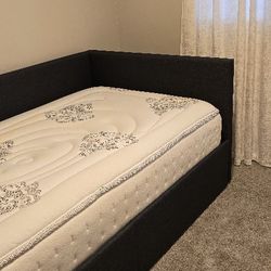 Twin Bed With Mattress(gray)