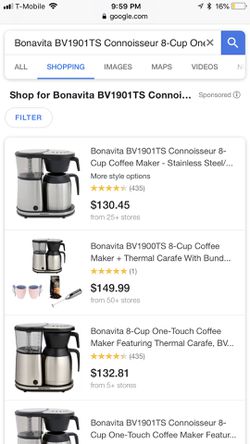 Bonavita Connoisseur 8-Cup One-Touch Coffee Maker BV1901TS