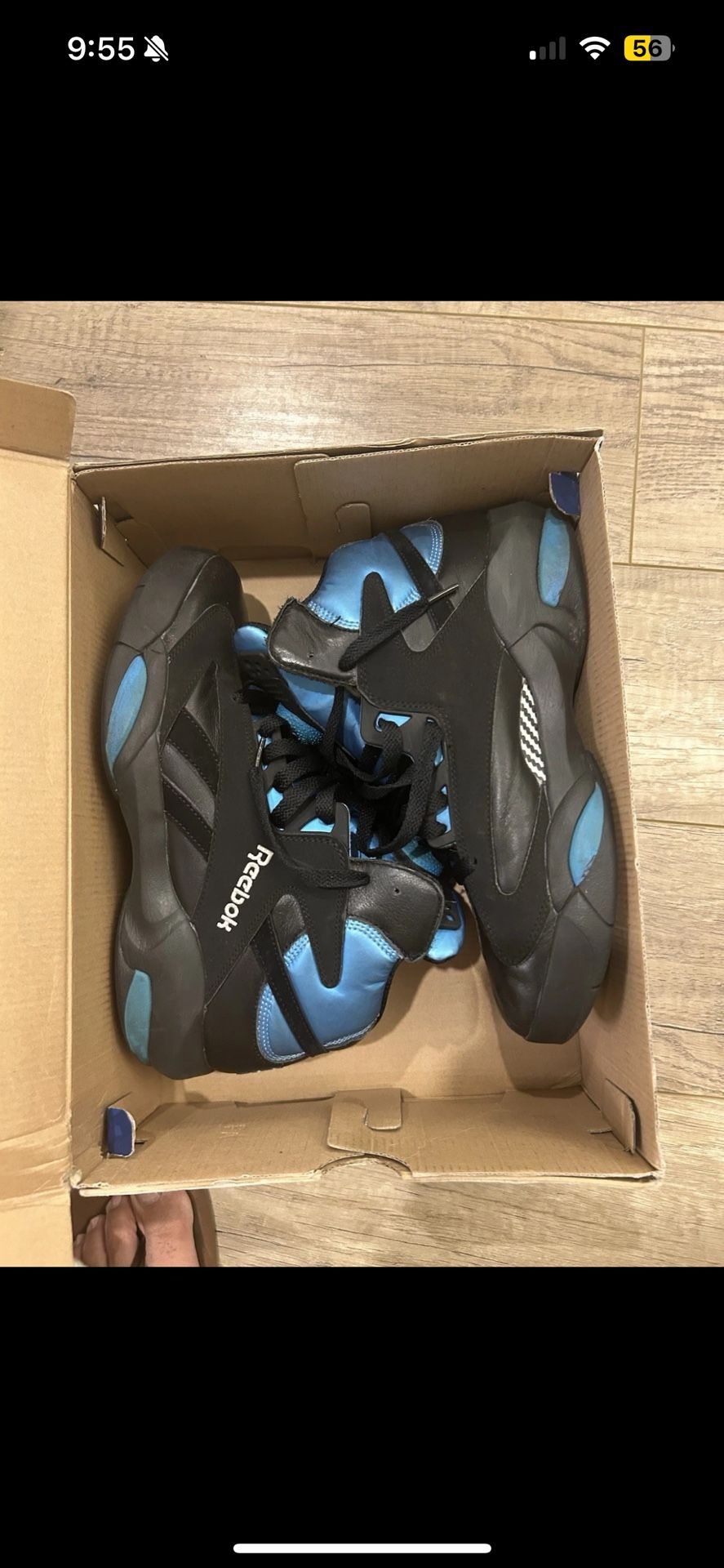 reebok shaq attaq Black Azure Sz 9