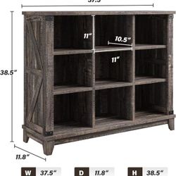 🥨EnHomee 9 Cube Storage Organizer and Shelves, Country Rustic Style, Wooden Bookshelf with 9 Cubby Shelves, Black Oak👀please check photo 3