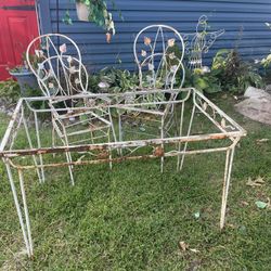 Vintage Wrought Iron Dining Set