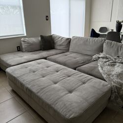City furniture Gray/light Beige Sofa Couch sectional With Ottoman