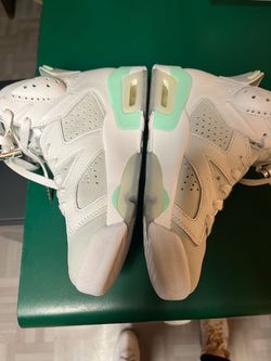 Air Jordan 6 White Mint Green Sneakers