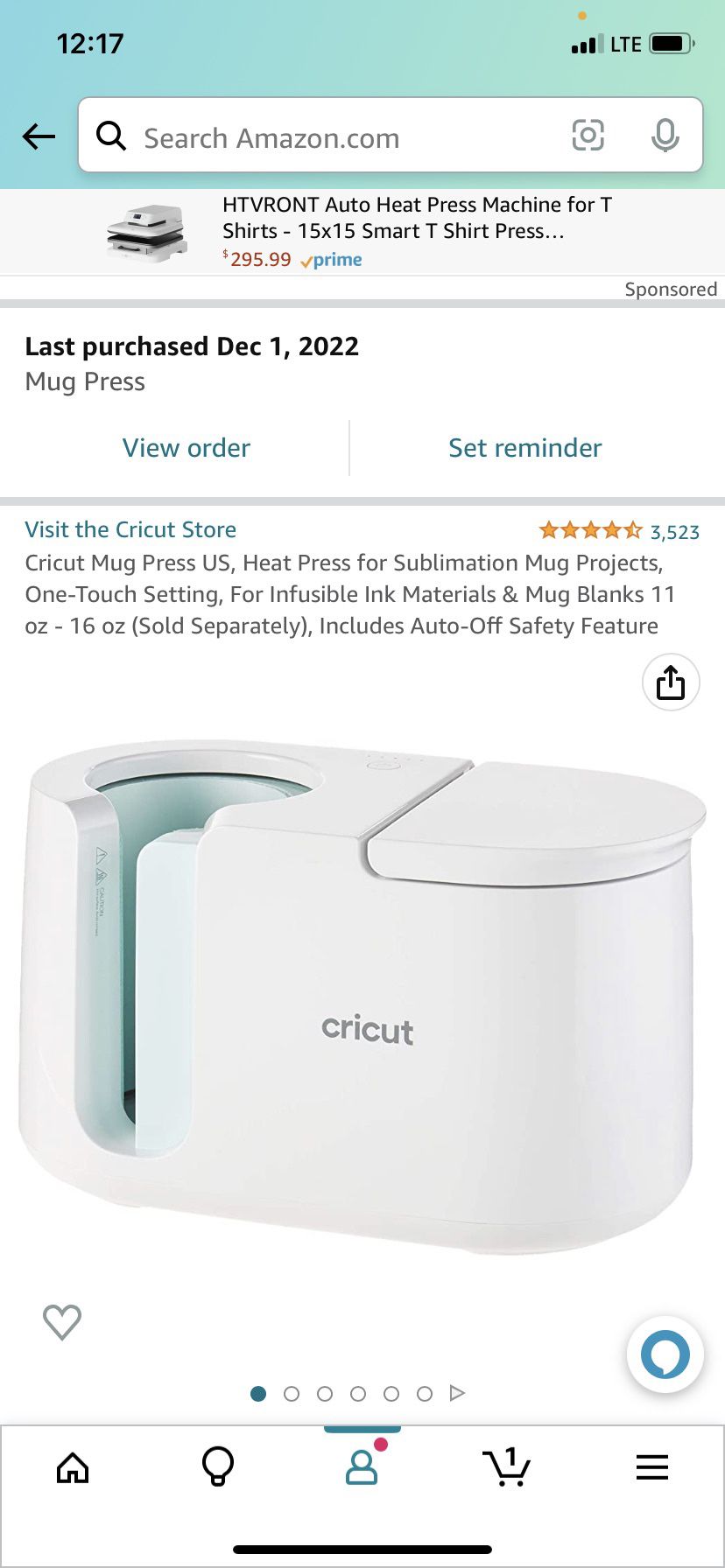 Cricut Mug Press US Heat Press for Sublimation Mug Projects One