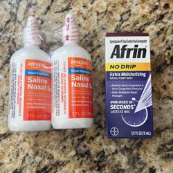 Nasal Sprays - 2 Saline And 1 Afrin- Unopened