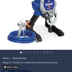 Magnum X5 Electric Stationary Airless Paint Sprayer/ Graco 20-in Length Paint sprayer extension
