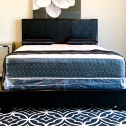 $299 Brand New Black Queen Size Bed Frame With New Mattress Set/Fast Delivery 