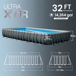 32 ft above ground index saltwater pool still in the box.