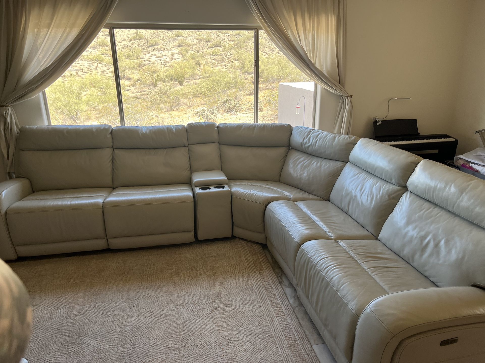 Power Reclining Leather Sectional
