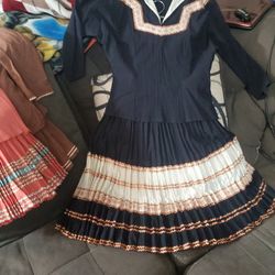 1950s Southwestern Patio Skirt And Blouse