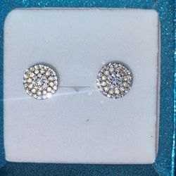 Silver And Moissanite Earrings