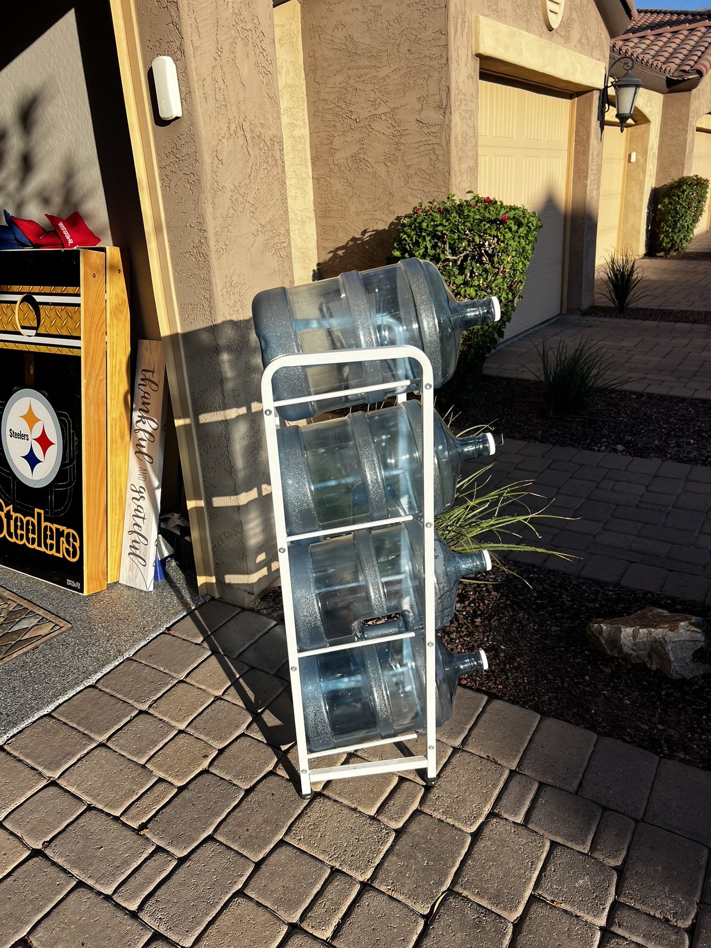 Water Bottles and Rack